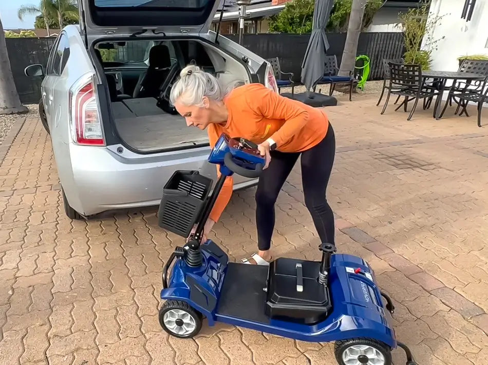 folding a mobility scooter to fit it in a car