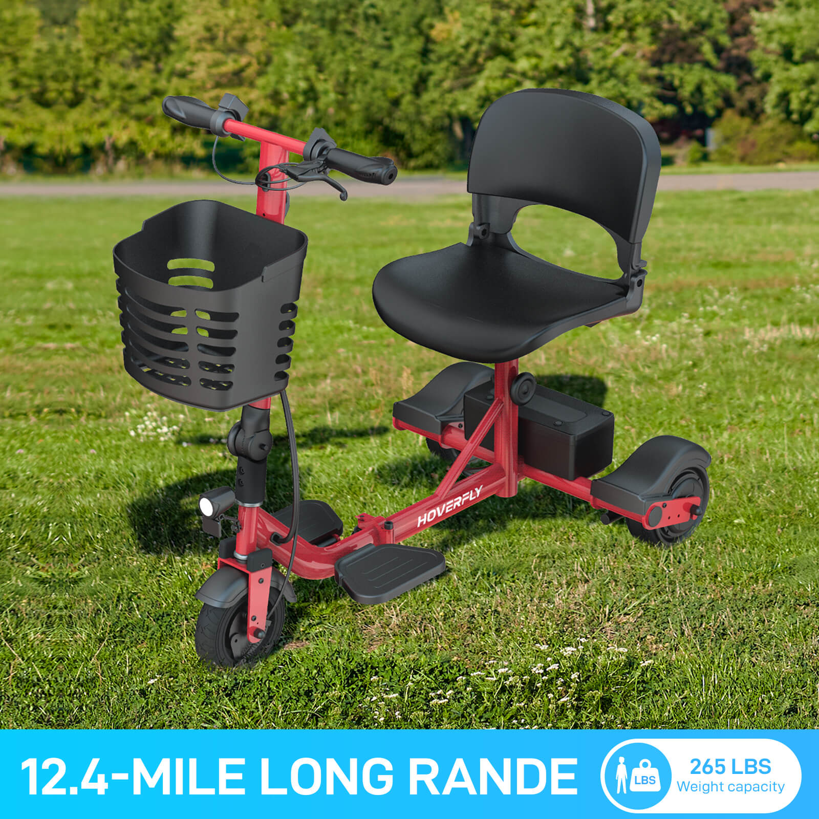 Hoverfly T3 3-wheel Foldable Mobility Scooter for Seniors