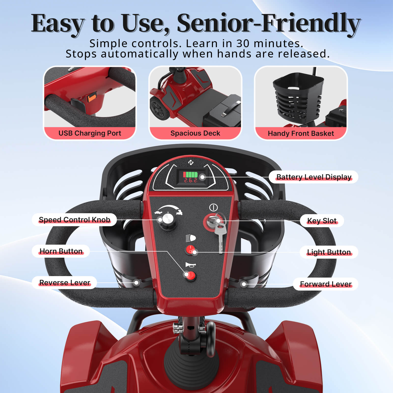 Hoverfly T4 Outdoor Mobility Scooter with Detachable Battery(🌴Summer Sale)