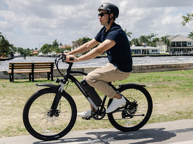 riding an ebike for a city travel