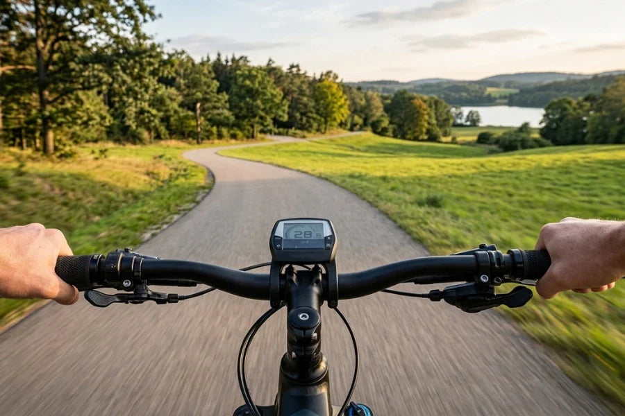 Adults riding Ebike at high speed outdoors