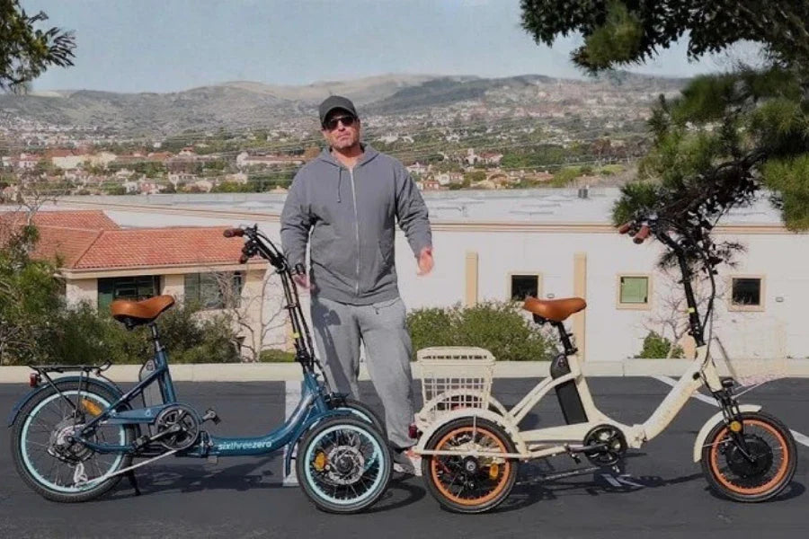 Reverse tricycle vs. traditional tricycle side-by-side comparison showing wheel configuration differences