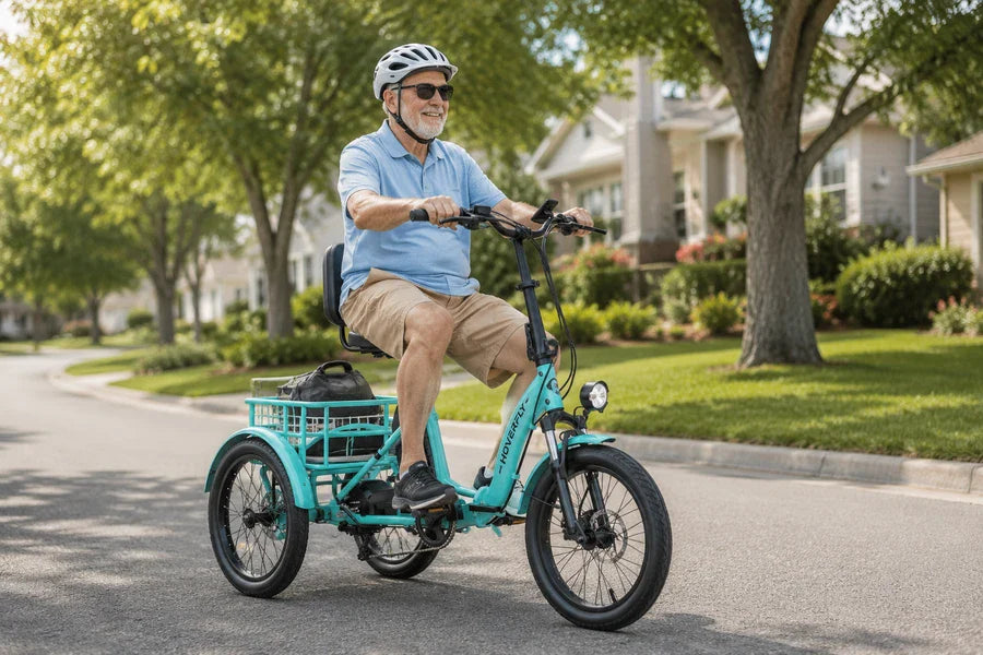 Hoverfly ET1 folding electric trike, one of the easiest steering 3 wheel ebikes