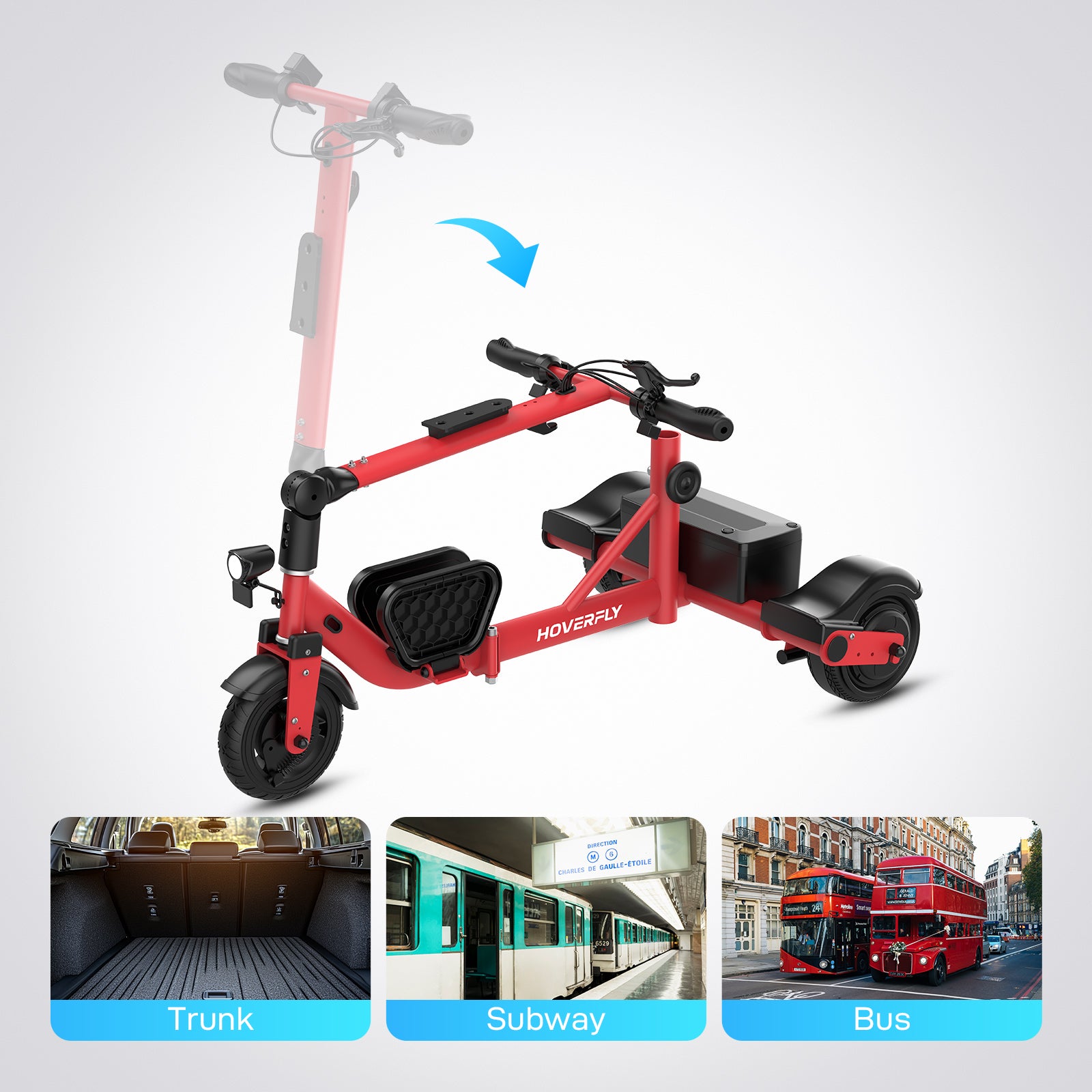Hoverfly T3 3-wheel Foldable Mobility Scooter for Seniors (🚚Pre order)