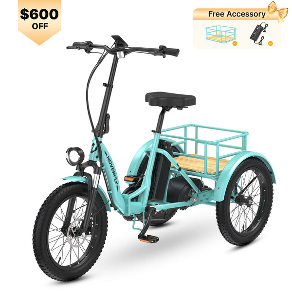 Hoverfly® ET1 Folding Electric Trike 15.5mph | 61 Miles Max Range(🌊Summer Sale)