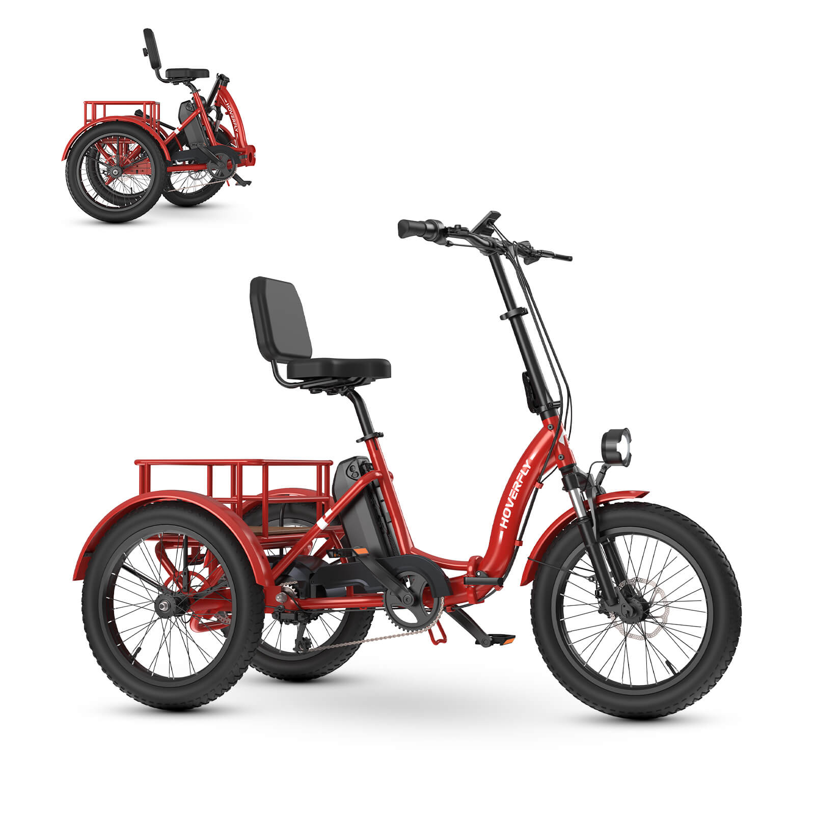 Hoverfly® ET1 Folding Electric Trike 15.5mph | 61 Miles Max Range(🌊Summer Sale)