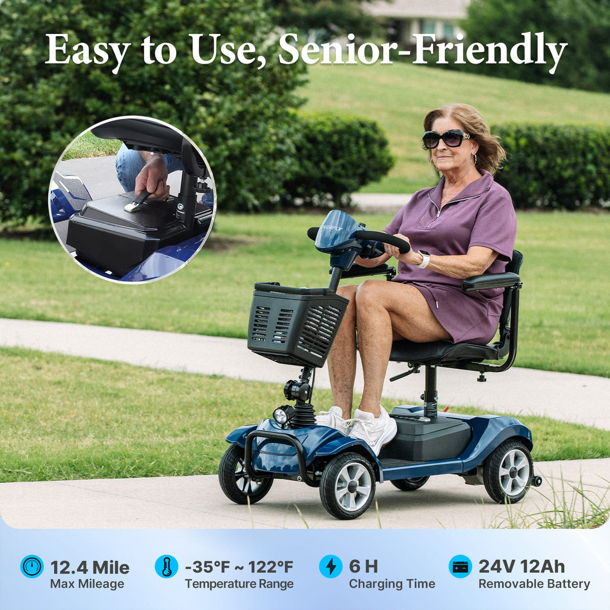Hoverfly T4 Electric 4-wheel Mobility Scooter (🔥Limited Time Discount)