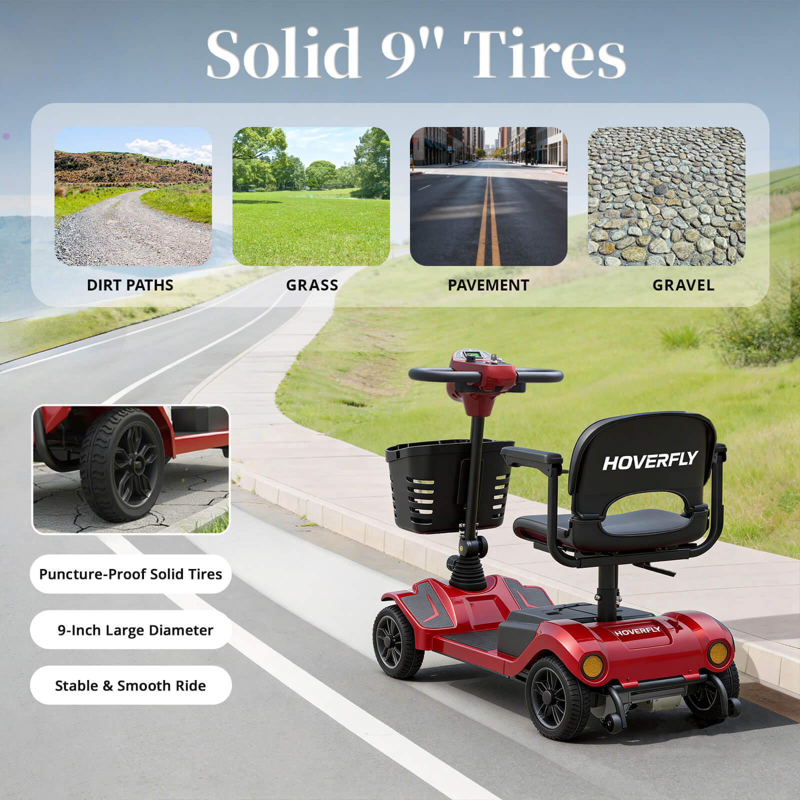 Hoverfly T4 Outdoor Mobility Scooter with Detachable Battery (🔥New Year Sale)