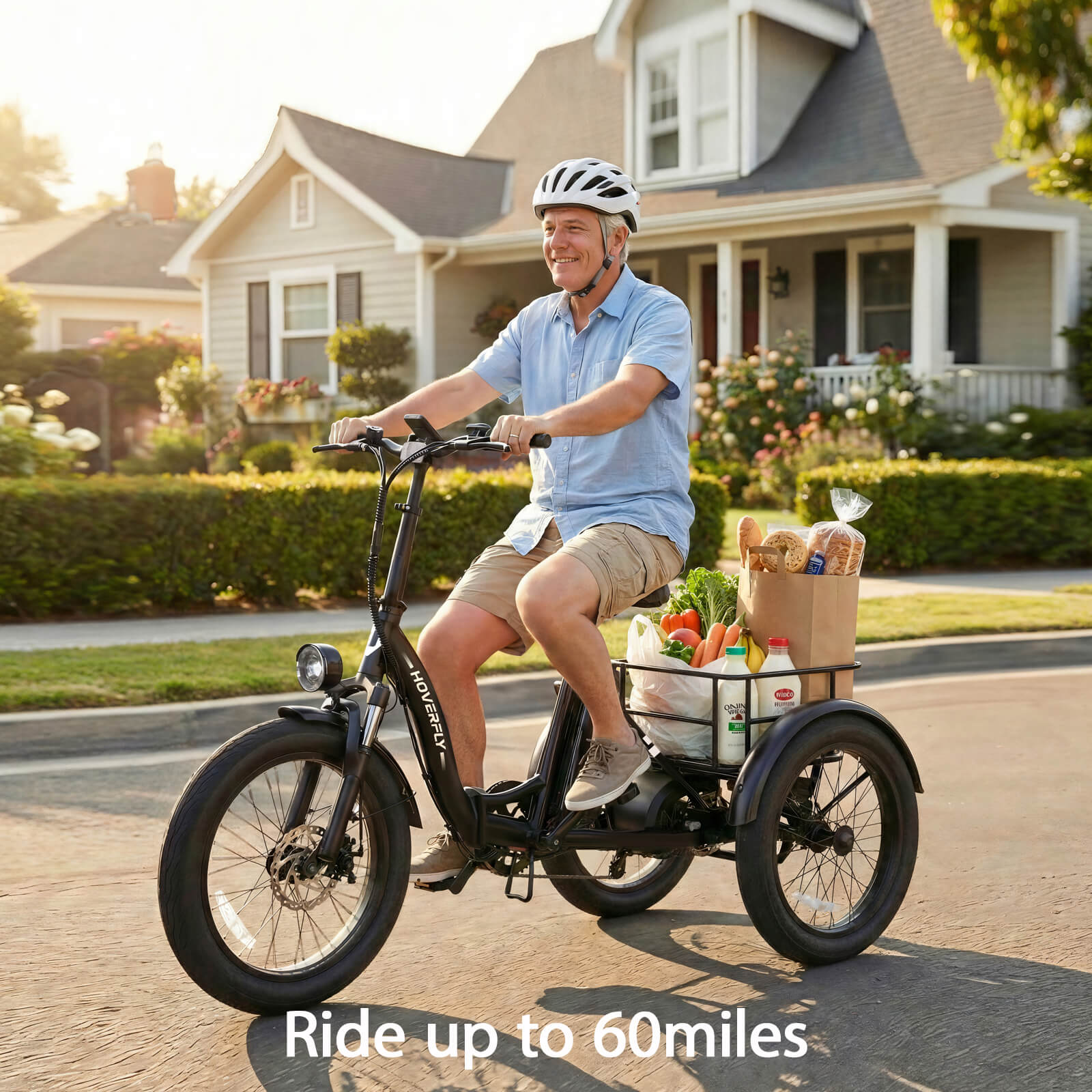 Hoverfly® ET1 Folding Electric Trike 15.5mph | 61 Miles Max Range(🌊Summer Sale)