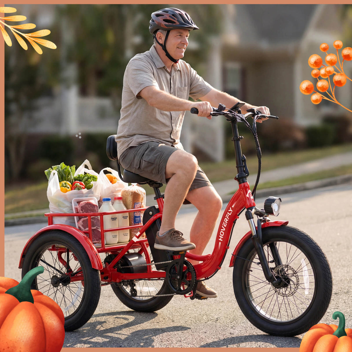 Hoverfly® ET1 Folding Electric Trike 15.5mph | 61 Miles Max Range (🍂Fall Sale)