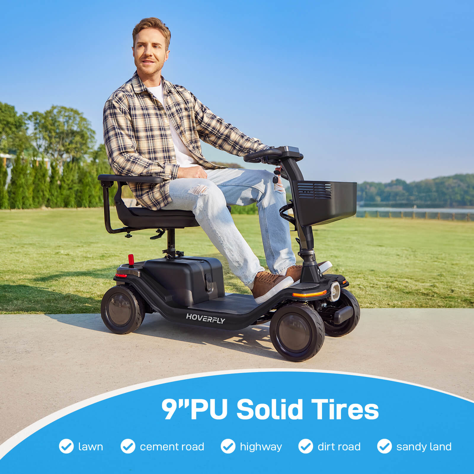 Hoverfly T5 Electric 4-Wheel Premium Mobility Scooter (🔥Limited Time Discount)